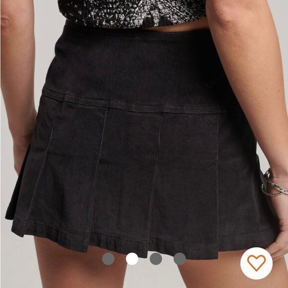 Juniors New Black corduroy pleated skirt by Stitch back to school size Med. - Picture 2 of 7